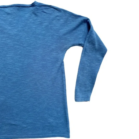 Eileen Fisher Organic Cotton Linen Blue V Neck Pull over, XS - Picture 6 of 7